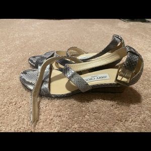 Jimmy Choo Snakeskin Sandals -Size 38